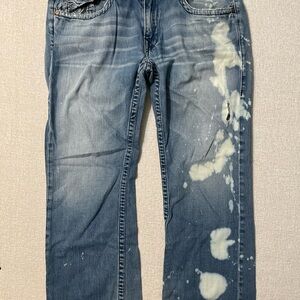 True Religion Men's Light Blue Distressed Jeans Size 38x30 Unisex